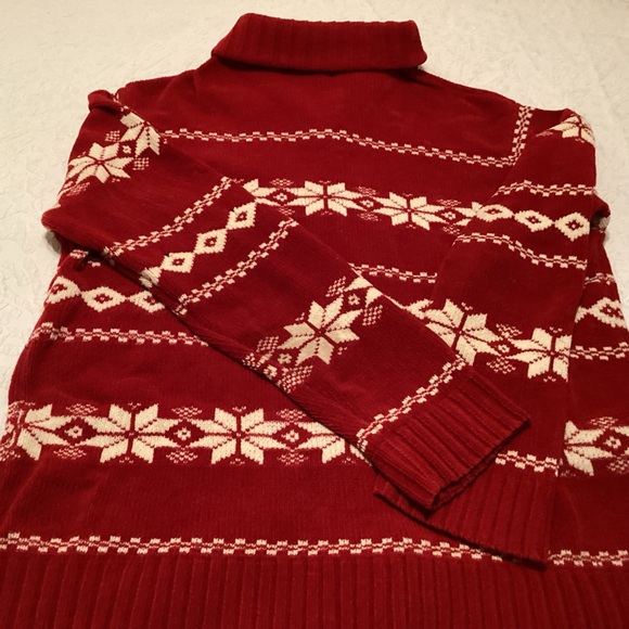 Lifo women’s zip front cardigan sweater size XL red with snowflake print - Picture 4 of 6